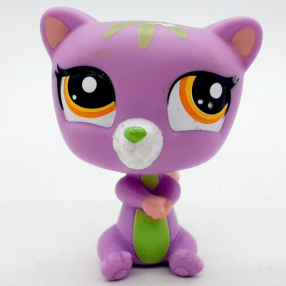 Hasbro Littlest Pet Shop Purple Cat Action Figure 13 In Plastic Unboxed